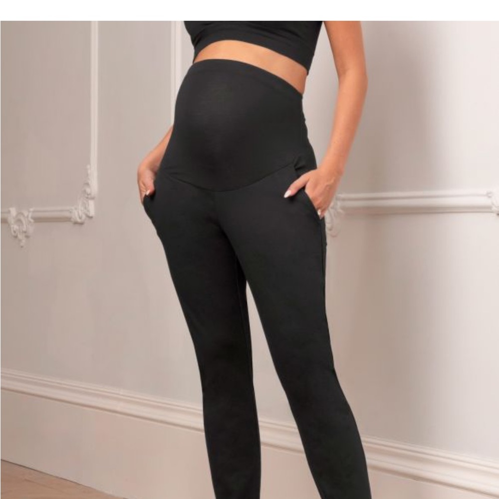 Elegant Black Maternity Pants - Picture 2 of 6